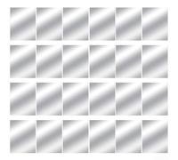 Vasiumic 24PCS Acrylic Mirror Wall Stickers, Flexible Removable Mirror Tiles for Home Decoration, Silver 10x15cm Panels for Living Room, Kitchen or Bathroom Walls