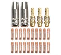 Vasiumic 25PCS MIG Welding Nozzle Kit, 0.8mm Contact Tips 15AK MB-15 Torches, 2 Nozzles & 3 Diffusers