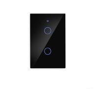 Vasiumic 3. 0 Home Switch 10a Remote Switch Timer Relay Wall App Compatible Having Control Google Glass Panel Voice Light Home Automation White(black2 gang)