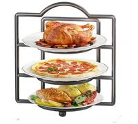 Vasiumic 3 Tier Kitchen Storage Rack, Wrought Iron Wall Mount Shelf for Dish Drying & Veggie Organizer, Modern Multi-Layer Holder, Gold, 28x24cm(Black)