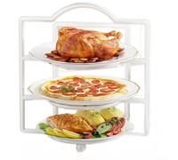 Vasiumic 3 Tier Kitchen Storage Rack, Wrought Iron Wall Mount Shelf for Dish Drying & Veggie Organizer, Modern Multi-Layer Holder, Gold, 28x24cm(White)