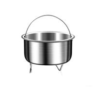 Vasiumic 304 Stainless Steel Steamer Basket with Sturdy Handle and Non-Slip Feet Hole Design for Even Steam Circulation, Multi-Purpose Insert for Vegetables, Rice, Eggs(B)