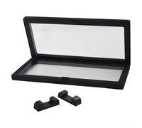 Vasiumic 3D Floating Frame Jewelry Display, Transparent Suspension Shadow Box with Anti-Shock Film, 230x110x20mm Case Watches Crafts Specimens Black(Black)
