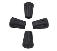 Vasiumic 4 Pack Rubber Trekking Pole Tips for Walking, Cane Crutch Tip Ends Compatible with Hiking Poles, 10mm Inner Diameter, Black