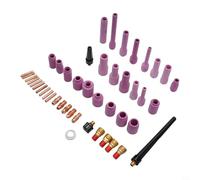 Vasiumic 46Pcs For TIG Gas Lens Collet Body Kit for WP9 WP20 WP25 For TIG Welding Torches SR9 SR20 SR25 with Lanthanide Electrode