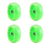 Vasiumic 4PCS 11x4cm For Bike Training Wheels for Kids, Flashing PU ABS Wheels with Carbon Steel Bearings, Compatible with 12-20 Inch Bicycles(GREEN)