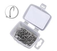 Vasiumic 50pcs Barb Fishing Hooks 2/4/6/8 for Carp Fish - High Carbon Steel 8001 Series, Black Hardened Hook Set Compatible with Freshwater Fishing Rigs(NUMBER 6)