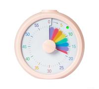 Vasiumic 60-Minute Visual Timer For Children With Rotating Knob Flashing Light Alarm And Dual Volume Settings For Learning Time Management Skills(Pink)