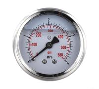 Vasiumic 60mm Liquid Filled Hydraulic Vacuum Pressure 0-100 Bar/PSI Dual Scale Stainless Steel Dial with M14x1.5 Connector for Industrial Pneumatic Refrigeration(0-40 Bar)