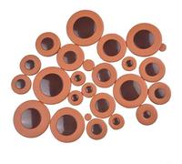 Vasiumic Alto Saxophone Leather Pads Set 25 Pcs, Brown Lambskin in 14 Sizes Replacement Kit Eb Alto Sax Sound Hole