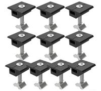 Vasiumic Aluminium Alloy Solar Panel End Clamp Medium Bracket 30 from 35mm to Modules Black Mounting Set Rv Boat Yacht Roof Rail System 4 or 10 Pieces(10Pcs Medium clamp)