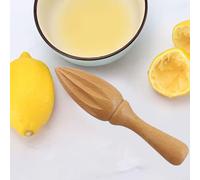 Vasiumic Beech Wood Lemon Juicer Reamer, Manual Citrus Squeezer Orange Lime Fruit, Ergonomic Handheld Juice Extractor Tool, Natural Wooden Kitchen Gadget 16cm