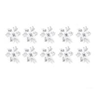 Vasiumic Christmas Gold Glitter Flower Vine Wreath Ornaments for Door Window and Tree, 14.5 cm Floral Holiday Decorations Made of Plastic Polyester Non-Woven Fabric(Silver)