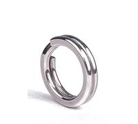 Vasiumic Double Flat For Ring Fishing Swivels & Snaps, 10pcs Stainless Steel Nickel-Plated Connecting Rings for Lures Hooks, Saltwater Resistant Terminal Tackle(A)