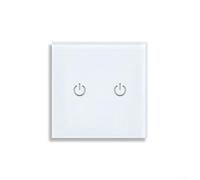 Vasiumic Dual Light Switch with Bedroom Motion Sensor, 1 Gang 2-Way and 2 Gang 2-Way Options, Tempered Glass Panel, Step Control, Single Live Wire Operation,(White-2 Gang-1)