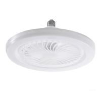 Vasiumic E27 LED Fan Light, Ceiling Fan Bulb With Remote, White 26.5cm 3 Color Modes Quiet Circulation Lamp For Bedroom Living Room Indoor Decoration(A)