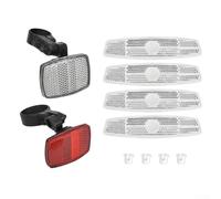 Vasiumic For Bike Front and Rear Reflectors Kit, Plastic Seatpost Reflector for Scooter and, 53x35mm Safety Light with Red and Silver Reflec
