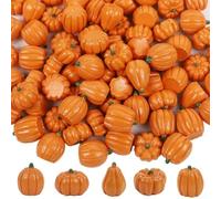 Vasiumic Halloween Miniature Pumpkin Figurines Set of 50/80, Small Resin Pumpkin Statues for Table Decor, Garden Miniatures and DIY Craft Projects, Lifelike Autumn Harvest(80PCS)
