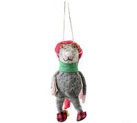 Vasiumic Handmade Wool Felt Christmas Tree Ornaments with Adorable Animal Designs, Soft Natural Material for Festive Holiday Decorations and Seasonal Home Décor(Gray Hamster)