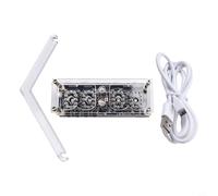 Vasiumic IN-12 Nixie Tube Digital Clock Featuring 225- LED Ambient Light, Moment and Date Display, Acrylic Case, Infrared Remote, Anti-Poisoning Cathode Care, DC 5V Low, Off Memory(Without Tubes)