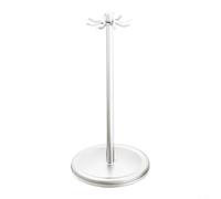 Vasiumic Kitchen Countertop Rotatable Utensil Holder, 360° Swivel Hanging Organizer with 8 Hooks, Space-Saving Aluminium Carbon Steel Rack for Cooking Tools(White)