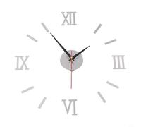 Vasiumic Luminous DIY Acrylic Wall Clock 40cm Silent Quartz Movement Punch-Free Easy Installation with Glow in the Dark Numbers for Bedroom Living Room Home Decoration(silver)