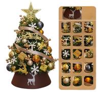 Vasiumic Mini PVC Christmas Tree with Lights 45cm 60cm Tabletop Decoration Complete with Stars Deer Angels Snowflakes Ribbons Ideals for Holiday Display in Home Office(60 Cm)