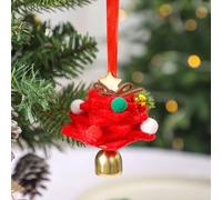 Vasiumic Mini Wool Felt Christmas Tree Decoration, Metal Hanging Ornament for Holiday Wreaths, Garlands, Fireplace or Table Décor, 7x7x3cm, White Green Red(Red)