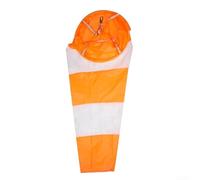 Vasiumic Outdoor 1m Airport Windsock Orange-White with Reflective Belts Air Inlet Diameter, Weather Resistant Material with Grommet for Quick Installation at Airfields