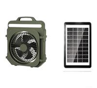 Vasiumic Portable Desk Fan with LED Light and Bank, USB Rechargeable 5- Table Fan with Solar Charging Option Camping, Home and Travel, Indoor Outdoor Use(D)