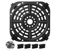Vasiumic Replacement Crisper Plate and Rubber Bumpers Compatible with AF080 2QT Mini Air Fryer, Non-Stick Carbon Steel Grill Pan with Handle Design