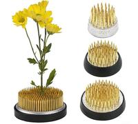 Vasiumic Round Ikebana Kenzan Flower Frog Holder with Brass Spiky Pins and Rubber Gasket for Stable Floral Arrangement in Vases,Small Size for Home Decoration Crafts(40mm)