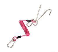 Vasiumic Scuba Diving Reef Hook with Dual Swivel Snap Hooks, Anti-Loose Spiral Lanyard for Underwater Photography, For Cave Diving and Drift Diving, 1.5m Coil Te(PINK)
