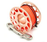 Vasiumic Scuba Diving Reel 30m with Double Hook - Aluminum Alloy Handle Line Spool for Underwater Spearfishing, Diving Safety Gear, 360° Swivel Connector,(30M PINK)