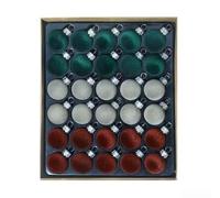 Vasiumic Set of 30Christmas Tree Baubles Shatterproof Plastic 30mm Diameter Assorted Red Blue Gold Glossy Matte Glitter Finish for Holiday Wreath Garland Home Decoration(C)