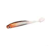 Vasiumic Silicone Fishing Bait 10cm with Reflective Pattern and Glow Tail Action, Crankbait for Predatory Fish, 3 Pack (Brown-Red/White)(27SOFT-A BROWN RED)