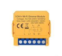 Vasiumic Smart WiFi Dimmer Switch Module for Dark Box, ABS Material, Supports APP and Voice Control, Stepless 0-100% Dimming for Sleeping or Working Scenes(1 gang)