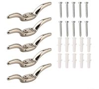 Vasiumic Stainless Steel Cleat Hooks for Curtain and Blind Cords with Screws Vertical Roller Drapery Rope Holder Washing Line Hook Silver 6.5 cm Set of 10(10pcs)