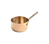 Vasiumic Stainless Steel Small Sauce Pan 100ml - Mini Milk Pot for Warming Milk, Cooking Porridge, Noodles or Coffee, with Long Handle and Hanging Hole,(Bronze S)