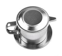 Vasiumic Stainless Steel Vietnamese Coffee Filter Maker 50ml 100ml Traditional Drip Pot Brewing Tool for Authentic Espresso at Home Kitchen Silver