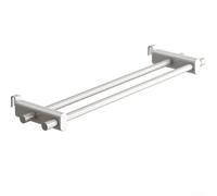 Vasiumic Towel Rail For Radiator, Heating Towel Hanger With No Drill Installation, 50 Cm Compact Towel Storage Holder Compatible With 0.3-2 M Heaters, White ABS +