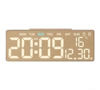 Vasiumic USB Powered LED Alarm Clock With Digital Display Showing Time Date Temperature Humidity And Calendar Functionality, Desk Bedside(5531A Yellow)