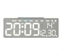 Vasiumic USB Powered LED Alarm Clock With Digital Display Showing Time Date Temperature Humidity And Calendar Functionality, Desk Bedside(5531B Gray)