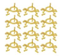 Vasiumic Vintage Silver Ball Stand Set of 12, Metal Triangular Display Bases for Spheres, Globe Balls, Decorative Eggs and Glass Paperweights for Home or Office(gold)