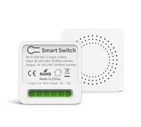 Vasiumic Wifi Switch 2-way Remote Control Voice Compatible Having Google Home Timer Auto Restore White 42.5x42.5mm(16A)