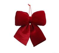 Vasiumic Wine Red Velvet Christmas Wreath Bows Ornaments for Holiday Tree Decoration, Outdoor Home Party Use, Classic Suede Design Cloth, 14cm x 12.5cm, 20cm x 20cm,(S)