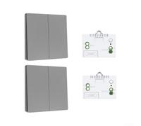 Vasiumic Wireless Light Switch, Self Powered RF Switch With Controller, No For Battery Required, AC85-240V 10A Wall Mounted Remote, 30-50m Range For Home Lighting(2V2)
