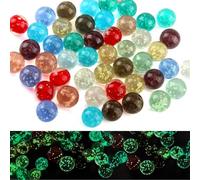 Vaskula Pack of 50 Glass Marbles 16 mm Marbles for Children with Black Fabric Bag Marbles Glow in the Dark for Marble Track Game Boys and Girls Gifts for Children 10 Colours