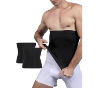 Vaslanda Men Firm Tummy Control Shapewear Compression Waist Cincher Slimming Body Shaper Belly Fat Girdle Stomach Band, #1-black(no Closure), XL