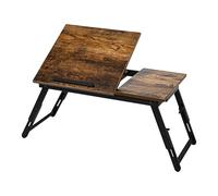 VASMIA Bamboo Laptop Table for Bed and Couch, Folding Table, Breakfast Serving Tray with Folding Legs, Height Adjustable, Bed Shelf, Foldable, Rustic Brown